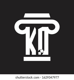 KQ Logo monogram with pillar style design template