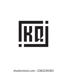 KQ minimalist geometric symbol logo in high quality professional design that will print well across any print media
