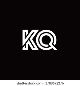 KQ monogram logo with abstract line design template