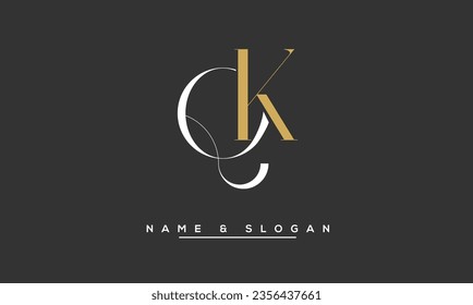 KQ,  QK,  K,  Q  Abstract  Letters  Logo  Monogram