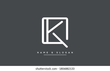 KQ, QK, K, Q Alphabet Letters Logo Monogram