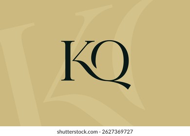 KQ or QK letter logo icon design. Classic style luxury initials monogram.