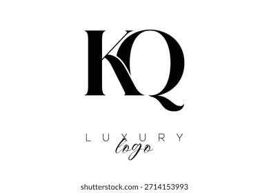 Letra KQ Serif Monogram Tipografia Logotipo para identidade de marca premium elegante
