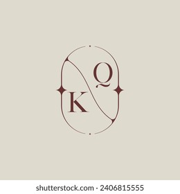 KQ Hochzeit Klassiker in eleganter Monogramm mit hochwertigem professionellem Design, das gut drucken wird
