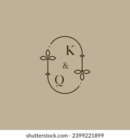 KQ wedding initial logo in high quality professional design that will print well across any print media