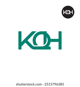 Diseño de monograma de letra de logotipo KQH