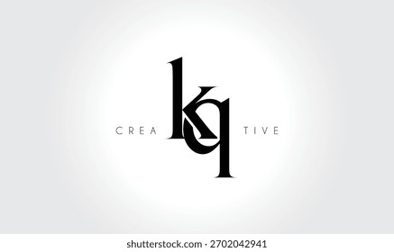 KQkq Elegant Serif Monogram Logo - Luxuriöses typografisches Kleinbuchstaben-Zeichen für modernes Branding