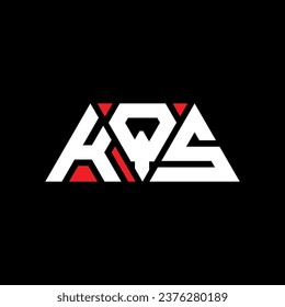 KQS triangle letter logo design with triangle shape. KQS triangle logo design monogram. KQS triangle vector logo template with red color. KQS triangular logo Simple, Elegant, and Luxurious design.
