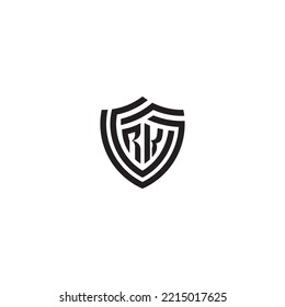 KR abstract line shield concept in high quality professional design that will print well across any print media