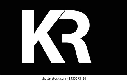 KR abstract vector logo monogram template