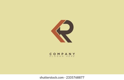 Letras alfabetas de KR Iniciales Logotipo Monograma RK, K y R
