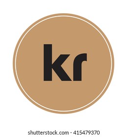kr brown letters ,abstract background logo, design identity in circle, alphabet letter