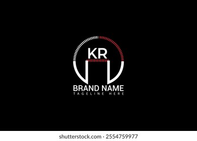 KR circle letter logo design with circle shape. KR ellipse letters with typographic style. initials form a circle logo. KR Circle Abstract Monogram Letter Mark