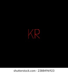 KR creative modern letters logo design template