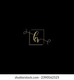 KR creative modern letters logo design template