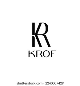 Identidad de marca con logotipo elegante de KR. Alfabeto De Lujo De Icono De Tipografía De RK Inicial. Moderno, elegante, de lujo para la identidad de marca de la empresa