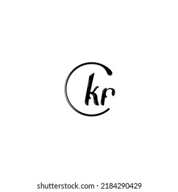 KR fashion initial logo concept in high quality professional design that will print well across any print media