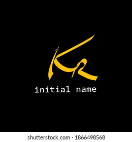 KR handwritten logo for identity
