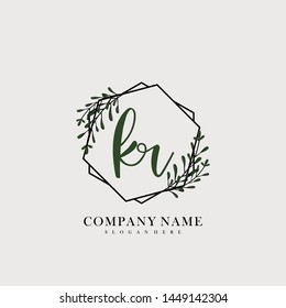 KR Initial beauty floral logo template