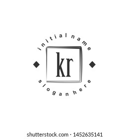 KR Initial beauty monogram logo vector