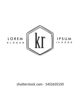 KR Initial beauty monogram logo vector
