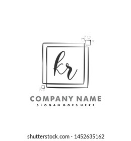 KR Initial beauty monogram logo vector