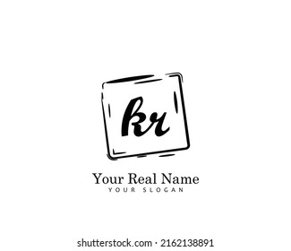 KR Initial beauty monogram logo vector