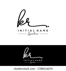 KR Initial letter handwriting and signature logo.