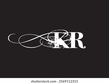 KR initial letter logo design and minimalist logo
