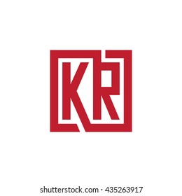 KR initial letters looping linked square logo red