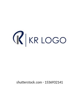 KR initial logo design creative
