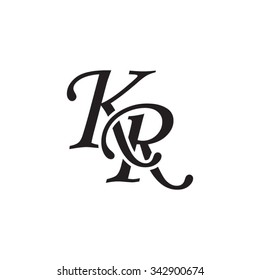 KR initial monogram logo