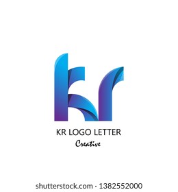 kr k r circle lowercase design of alphabet letter combination with infinity suitable as logo for a company or corporate business template design - Vector
