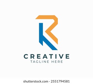 KR letra abstrata modelo de logotipo inicial vetor ícone design para negócios.