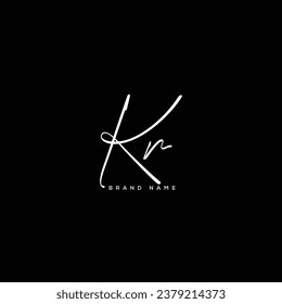 KR letter beauty handwriting vector logo. 