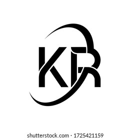 KR Letter Logo Design. Initial letters KR logo icon. Abstract letter KR K R minimal logo design template. K R Letter Design Vector with black Colors. kr logo