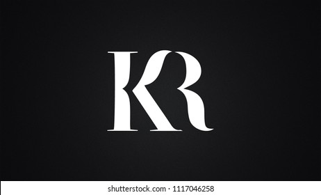 KR Letter Logo Design Template Vector