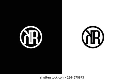 KR letter monogram brand logo design