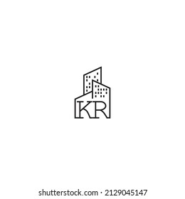 KR line concept logo in high quality professional design that will be best for companies related to real estate