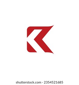 Diseño del logotipo de KR. Icono De Letra KR Con Color Rojo