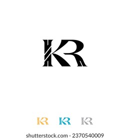 Diseño del logotipo de KR, plantilla del vector de diseño del logotipo de la letra de kr