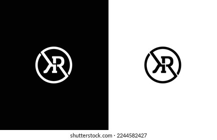 KR logo design vector sign template