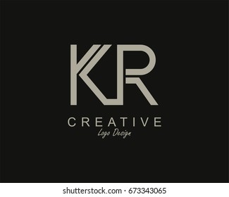 KR Logo. Letter design vector