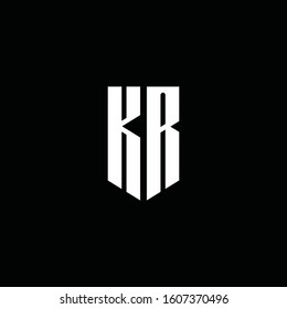 KR logo monogram with emblem style isolated on black background