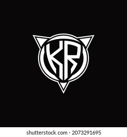 KR Logo monogram isolated with circle shape and three arrow design template