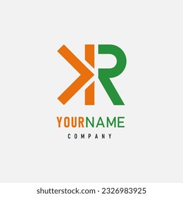 KR logo vector. Premium orange and green logo for commercial use.