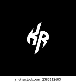 Diseño del logotipo de soporte de monorgrama de KR con un concepto de forma fresca en vector