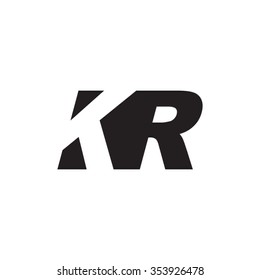 KR negative space letter logo