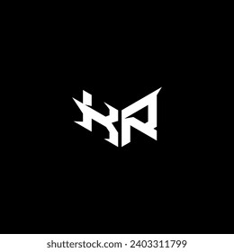 Soporte inicial del logotipo del emblema de KR Premium y concepto de diseño de juegos