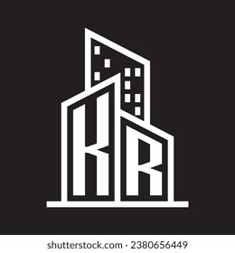 kr real estate logo with building style , real estate Logo Stock Vector